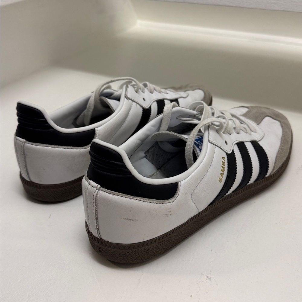 Adidas Samba White Leather Sneakers - Picture 3 of 5